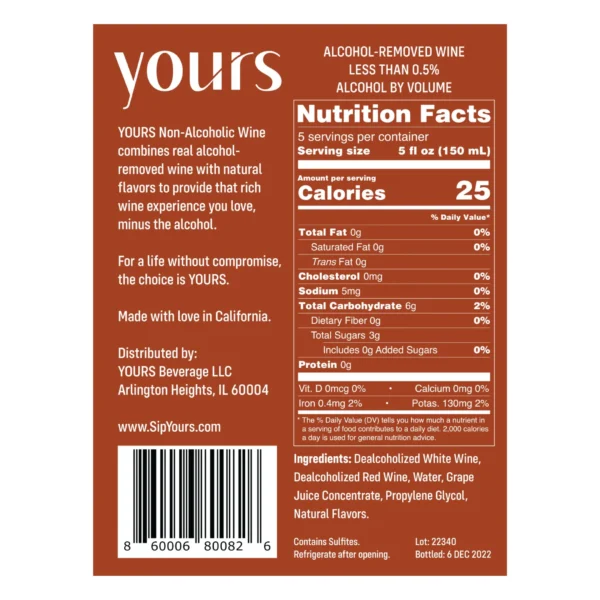 YOURS Non-Alcoholic Wine Small Batch Seasonal Rosé - Image 5