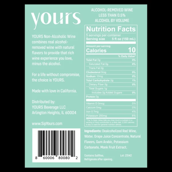 YOURS Non-Alcoholic Wine Award-Winning California Red Blend - Image 7