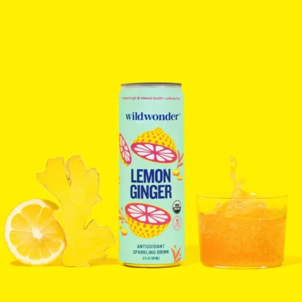 Lemon Ginger Sparkling Antioxidant Drink (12 Cans) - Image 3