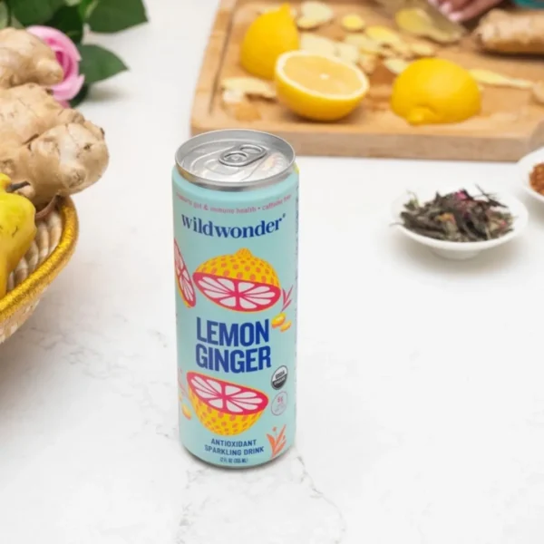 Lemon Ginger Sparkling Antioxidant Drink (12 Cans) - Image 2