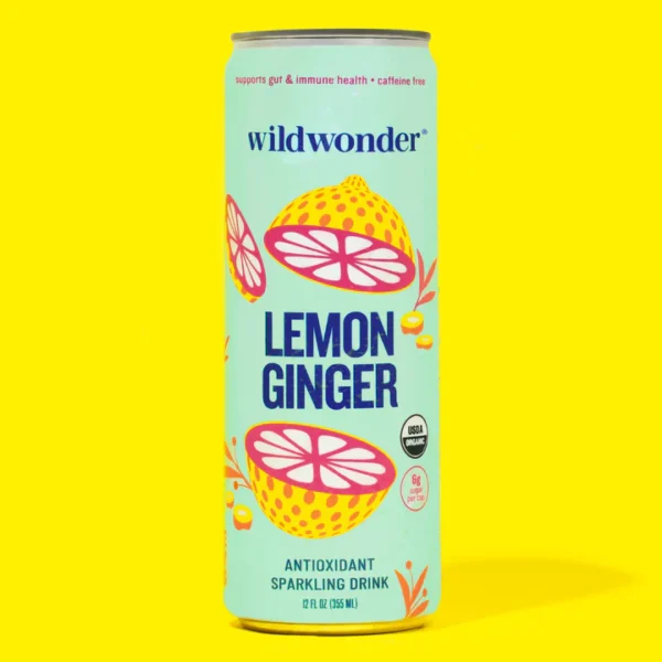 Lemon Ginger Sparkling Antioxidant Drink (12 Cans)