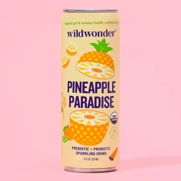 Pineapple Paradise Sparkling Prebiotic + Probiotic Drink (12 Cans)