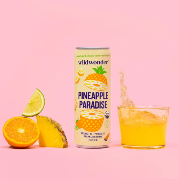 Pineapple Paradise Sparkling Prebiotic + Probiotic Drink (12 Cans) - Image 2