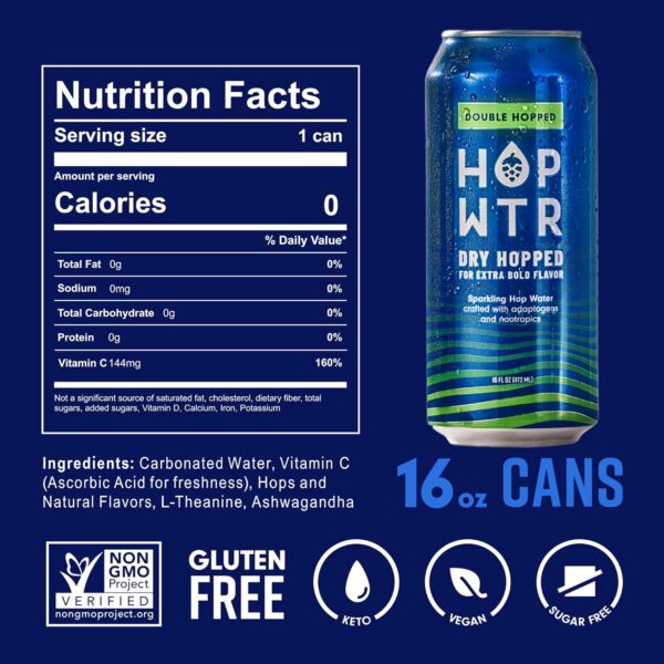 Double Hopped Hop Water (24-Cans) - Image 2