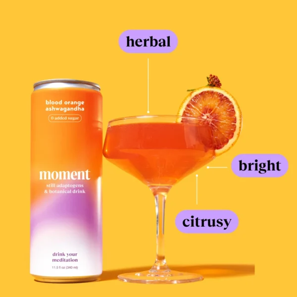 Moment Blood Orange Ashwagandha Botanical Water (12-Cans) - Image 2