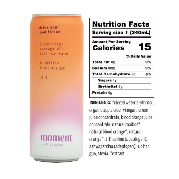 Moment Blood Orange Ashwagandha Botanical Water (12-Cans) - Image 3