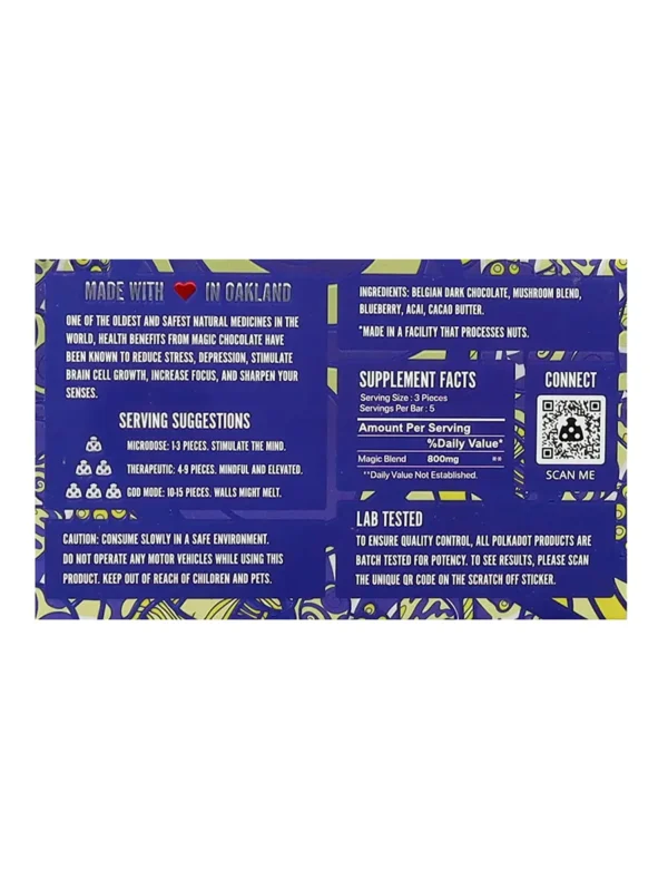 Blue Acai PolkaDot Magic Mushroom Belgian Chocolate - Image 2