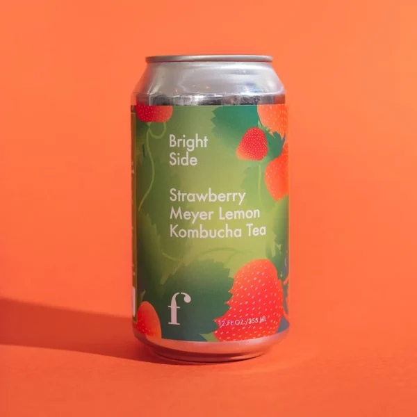 Bright Side Strawberry Lemon Kombucha (12-Cans) - Image 4