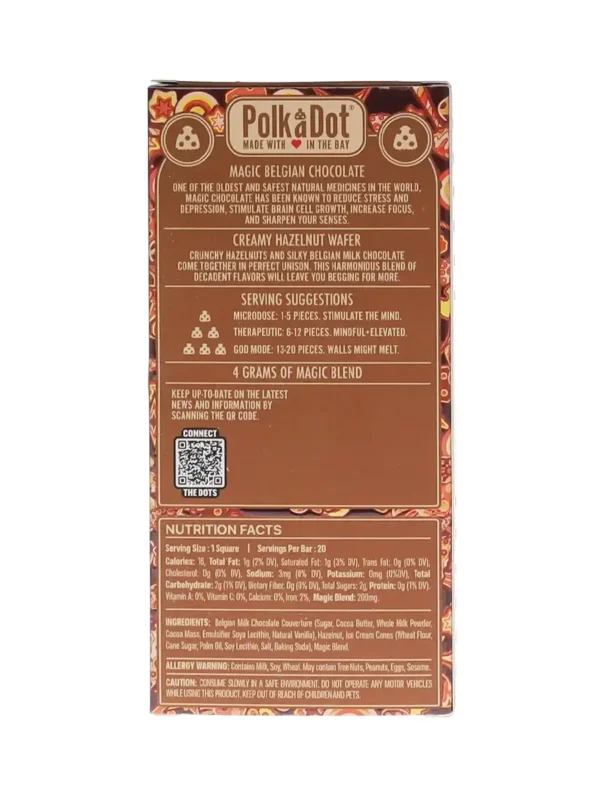 Creamy Hazelnut Wafer PolkaDot Magic Mushroom Belgian White Chocolate 200mg Magic Per Piece - Image 2