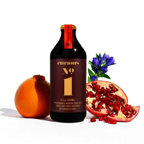Curious No. 1 Non Alcoholic Pomegranate Negroni Sbagliato