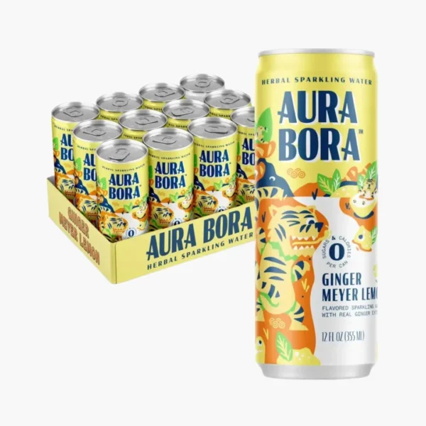 Aura Bora Ginger Meyer Lemon Herbal Sparkling Water (12-Cans)