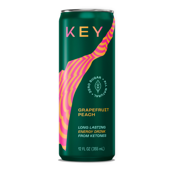 KEY Ketone Energy Drink Grapefruit Peach (12-Cans) - Image 3
