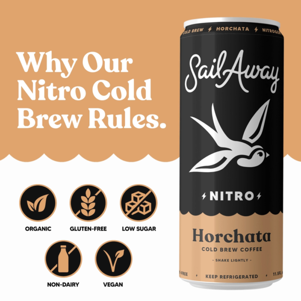 Sail Away Nitro Cold Brew Organic Coffee – Horchata (12-Packs) - Image 5