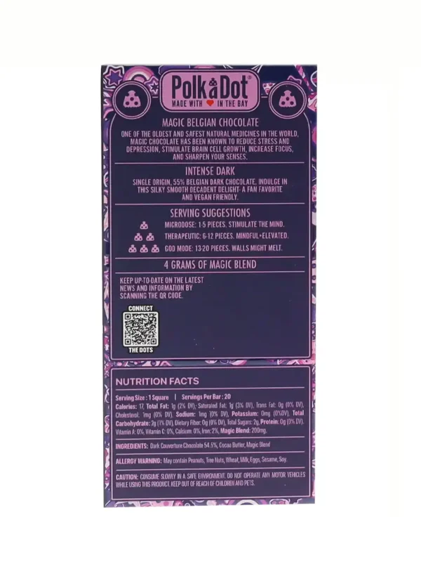 Intense Dark PolkaDot Magic Mushroom Belgian White Chocolate 200mg Magic Per Piece - Image 2