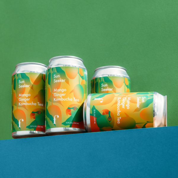 Sun Seeker Mango Ginger Kombucha (12 Cans) - Image 3