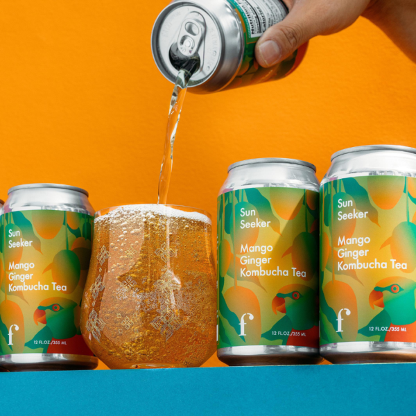 Sun Seeker Mango Ginger Kombucha (12 Cans)