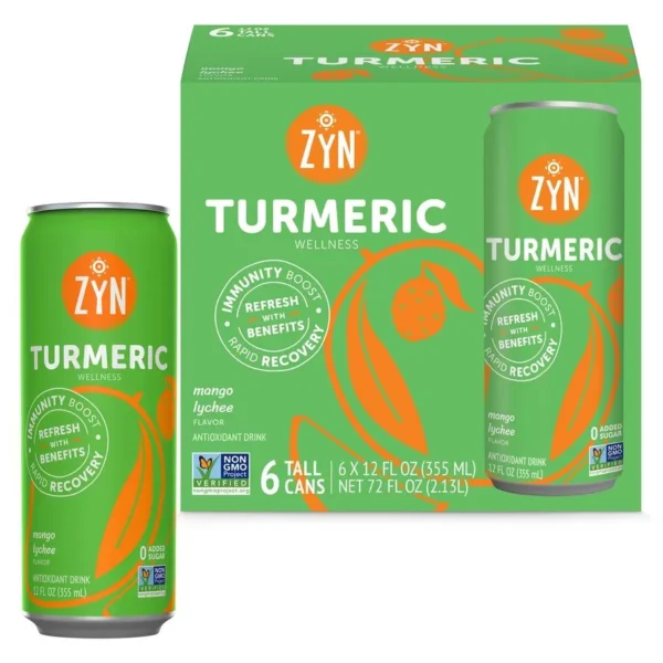 Zyn Mango Lychee Turmeric Wellness Drink (12-Cans) - Image 4