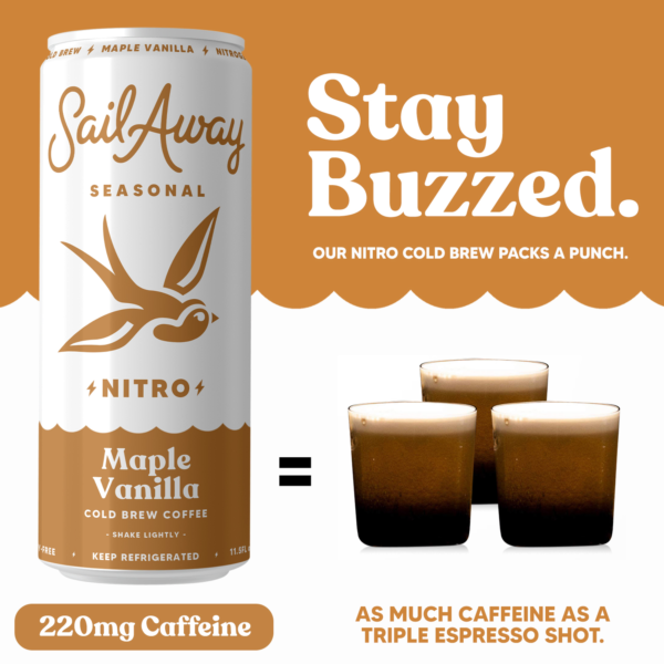 Sail Away Fall Seasonal Nitro Cold Brew Coffee – Maple Vanilla (6-Cans) - Image 5