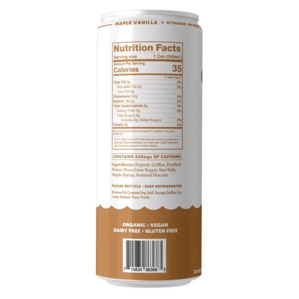 Sail Away Fall Seasonal Nitro Cold Brew Coffee – Maple Vanilla (6-Cans) - Image 3