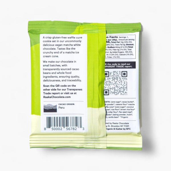Raaka Chocolate Matcha Waffle Cone Bar (4-Packs) - Image 2