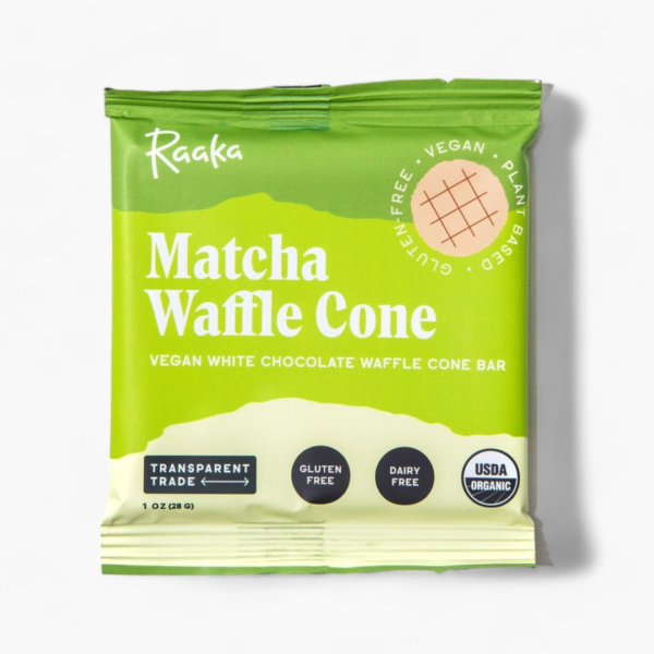 Raaka Chocolate Matcha Waffle Cone Bar (4-Packs)