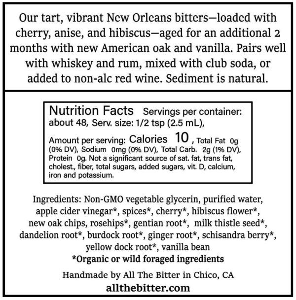 Oak Aged New Orleans Bitters - Image 2