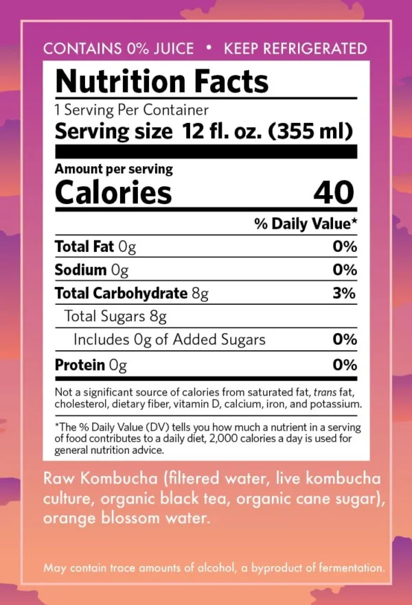 Magic Hour Orange Blossom Kombucha Tea (12 Cans) - Image 2