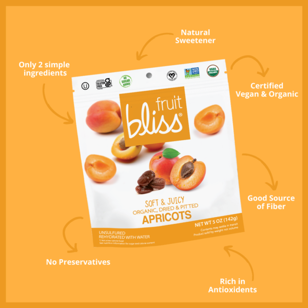 Fruit Bliss Organic Turkish Apricot Snacks 5 oz (Case of 6) - Image 2