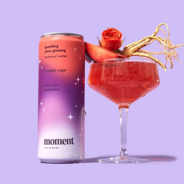 Moment Sparkling Plum Ginseng Botanical Water (12-Cans) - Image 2