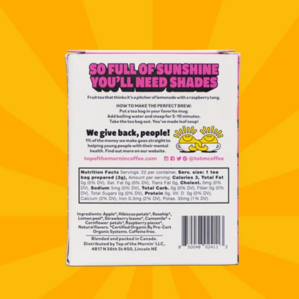 Top of the Mornin’ Raspberry Lemonade Fruity Herbal Tea - Image 4
