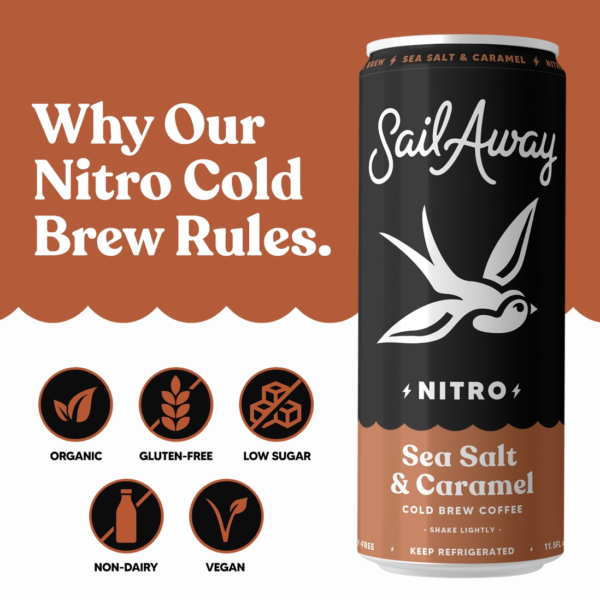 Sail Away Nitro Cold Brew Organic Coffee – Sea Salt & Caramel (12-Packs) - Image 6