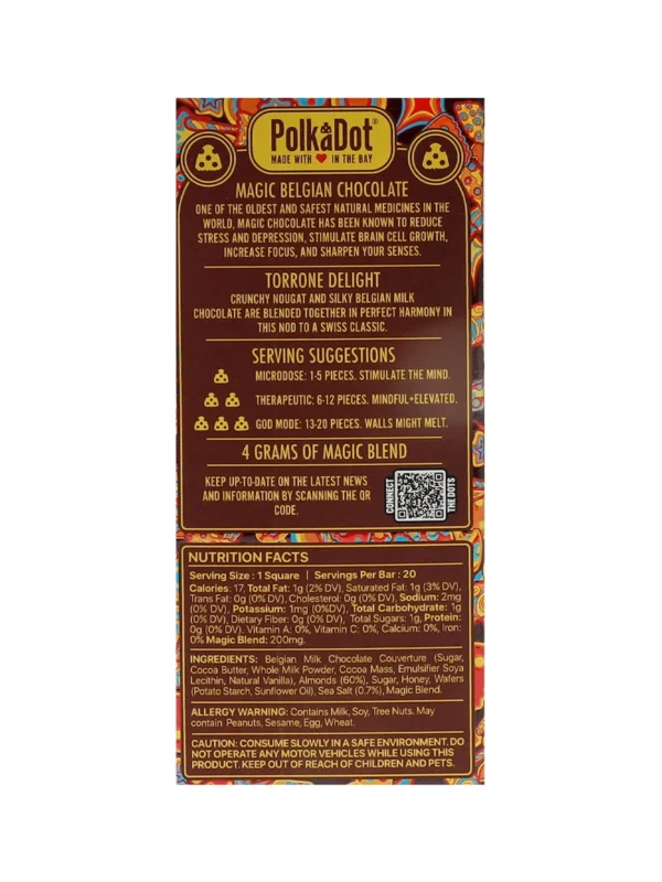 Torrone Delight PolkaDot Magic Mushroom Belgian Milk Chocolate 200mg Magic Per Piece - Image 2
