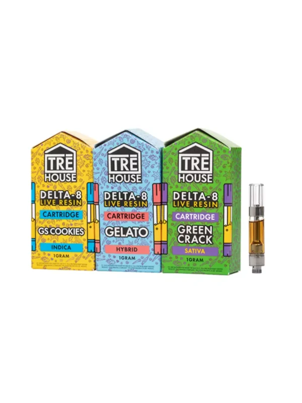 Tre House Live Resin Delta 8 Cartridges 1G