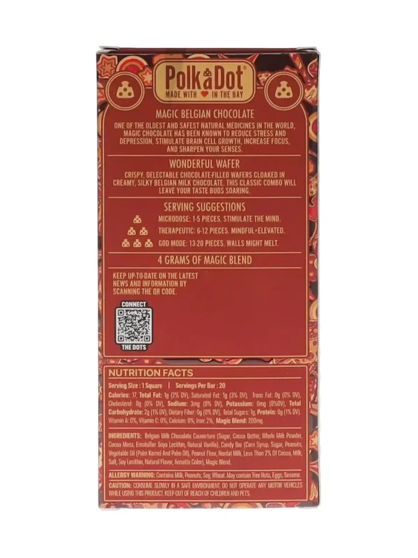 Wonderful Wafer PolkaDot Magic Mushroom Belgian White Chocolate 200mg Magic Per Piece - Image 2