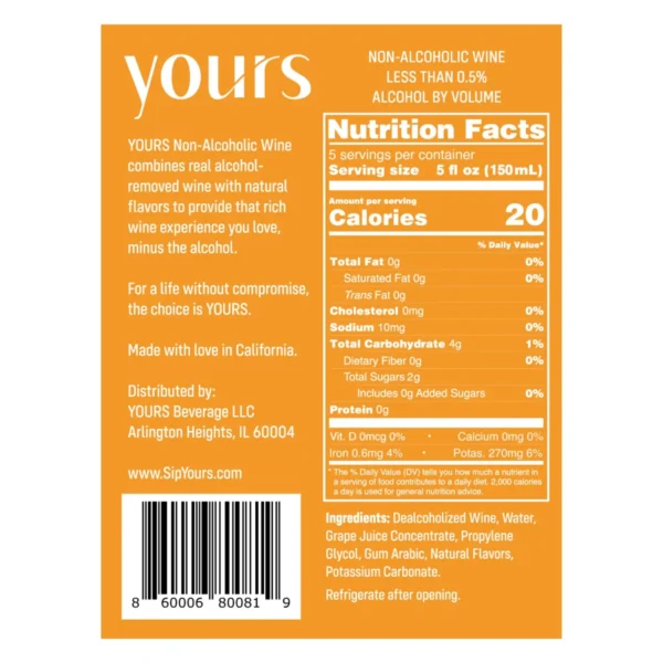 YOURS Non-Alcoholic Wine Small Batch California Cabernet Sauvignon - Image 3