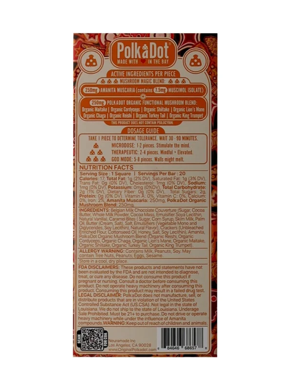 Ooey Gooey PolkaDot Magic Mushroom Belgian Milk Chocolate - Image 2